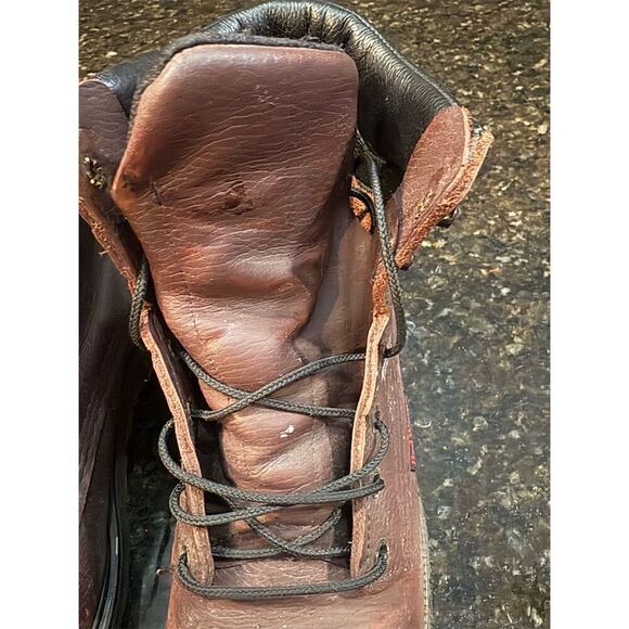 Red Wing Men's Brown Leather Combat Work Boots Size 9 Lace-Up Durable - Picture 2 of 13